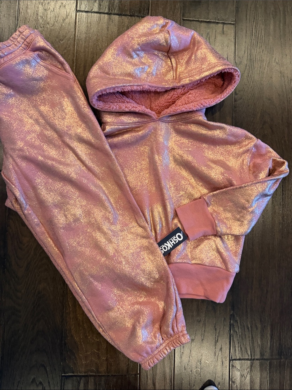 OshKosh B'gosh Shimmery Rose Pink Girls' Jogger Set new 7